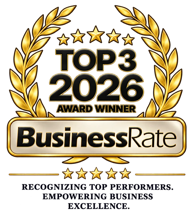 BusinessRate Top 3 2026 Award Winner. Recognizing top performers. Empowering business excellence.